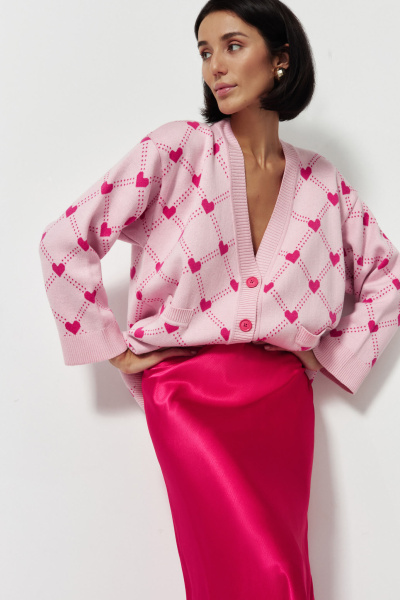 Кардиган heart breaker (розовый)